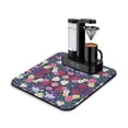 thumbnail image 1 of Rustic Botanical Floral Dish Drying Mat, Absorbent Vintage Coffee Bar Mat with Wildflower Bloom Design, 16x18in, 1 of 7