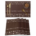 thumbnail image 1 of Rustic Botanical Placemats Set of 4, Japanese Herb on Brown Simple Art Placemats for Dining Table, Place Mats for Kitchen Tabletop, Waterproof Wipeable Dining Table Mats Set, 1 of 9