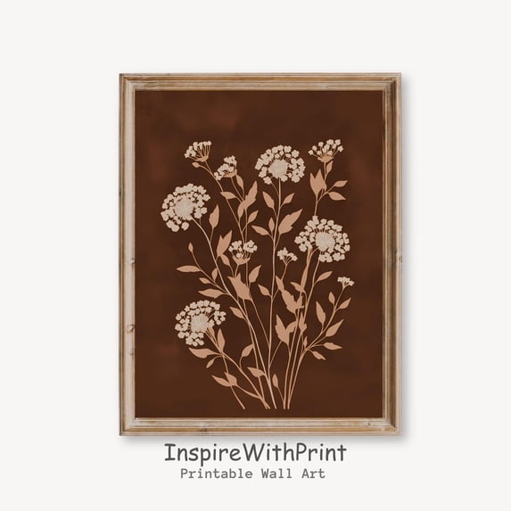 Rustic Botanical Printable Boho Wall Art, Neutral Floral Print, Vintage Spring Wildflower Print, Boho Flower Wall Decor, Neutral Nature Art, Size 8x12 UNFFRAMED F03.1.5l1867