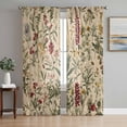 thumbnail image 1 of Rustic Botanical Semi Sheer Curtains 108 Inch Length 2 Panels Set, Vintage Floral Wildflower Sheer Kitchen Curtain Privacy Voile Window Curtain for Living Room Bedroom Rod Pocket Drapes, 1 of 7