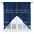 thumbnail image 1 of Rustic Botanical Swag Curtains for Kitchen/Bedroom/Living Room, Japanese Herb on Navy Blue Simple Art Scalloped Curtains 63 Inch Long, Window Swag Topper Curtains Valances 2 Panels Set 36"x63", 1 of 8