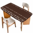 thumbnail image 1 of Rustic Botanical Table Cloths for 3 Foot Rectangle Tables, Japanese Herb on Brown Simple Art Patio Waterproof Elastic Fitted Tablecloths, Washable Rectangular Table Cover for Camping, 1 of 8