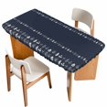 thumbnail image 1 of Rustic Botanical Table Cloths for 6 Foot Rectangle Tables, Japanese Herb on Black Simple Art Patio Waterproof Elastic Fitted Tablecloths, Washable Rectangular Table Cover for Camping, 1 of 8