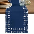 thumbnail image 1 of Rustic Botanical Table Runner 72 Inches, Japanese Herb on Navy Blue Simple Art Bed Runner Dresser Scarves Tabletop for Indoor Outdoor Parties/Ceremony/Banquet, 14" x 72", 1 of 8