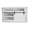 thumbnail image 1 of Rustic Bower Shutter Corner TV Cart in Bright White, 1 of 1