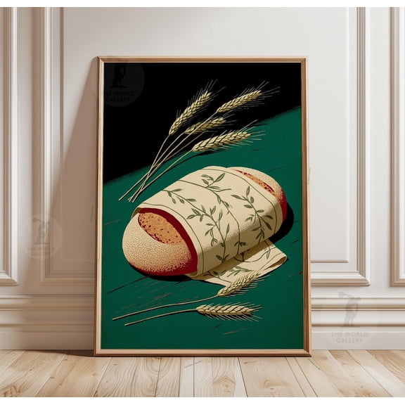 Rustic Bread Poster Sourdough Kitchen Wall Art Bakery Decor Art Decor, Unframed Poster