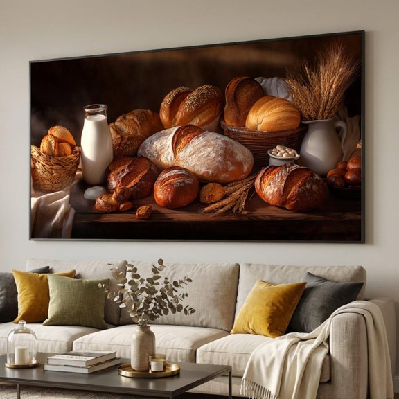 Rustic Bread Still Life Print, Unframed Paper Poster 8x10in