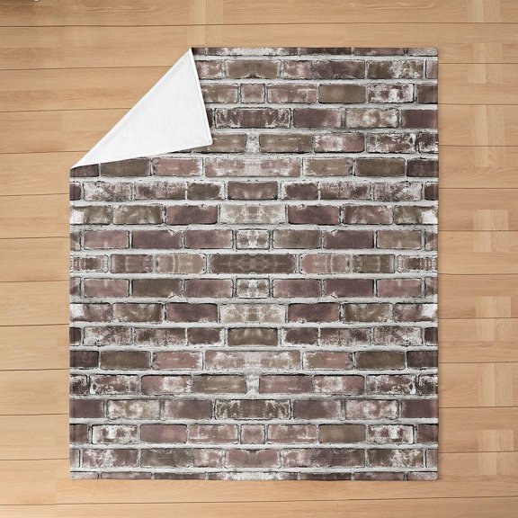 Rustic Brick Wall Pattern Throw Blanket for Bed and Sofa