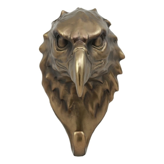 Rustic Bronzed Bald Eagle Wall Mount Hook Hanger Light Duty Decorative Figurine
