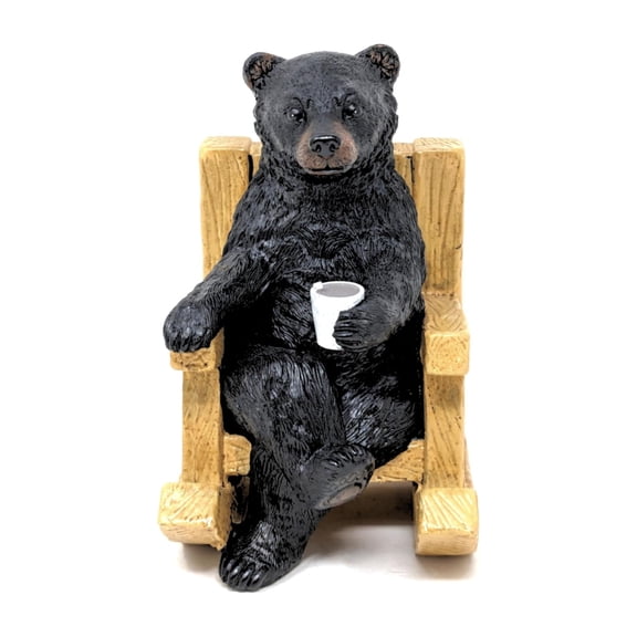 Rustic Brown Bear in Rocking Chair Figurine - Tabletop Decor Accent for Home, Kitchen, Office, Shelf, Coffee Table & Desk - Unique Cabin/Lodge-style Piece