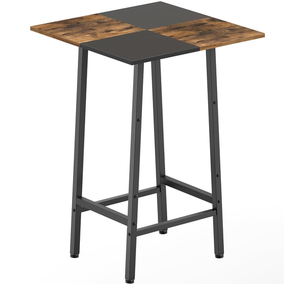 Rustic Brown + Black Bar Table, Counter Height Pub Table For Dining Room, Tavern, Coffee Corner