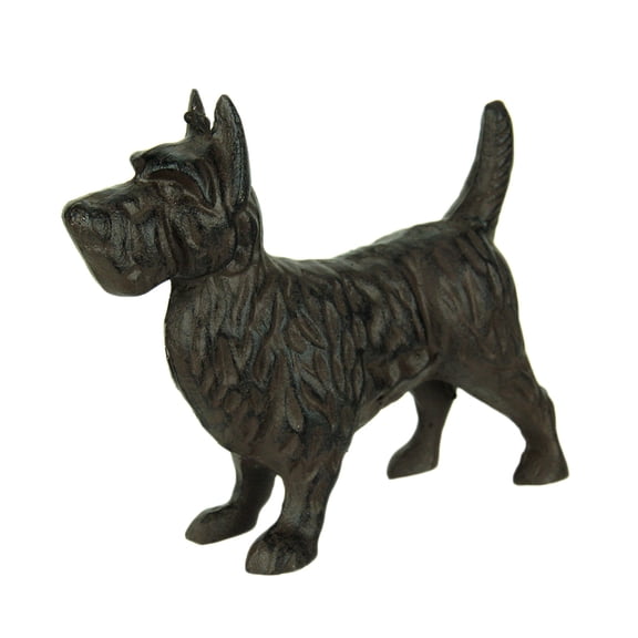 Rustic Brown Cast Iron Scottish Terrier Dog Statue