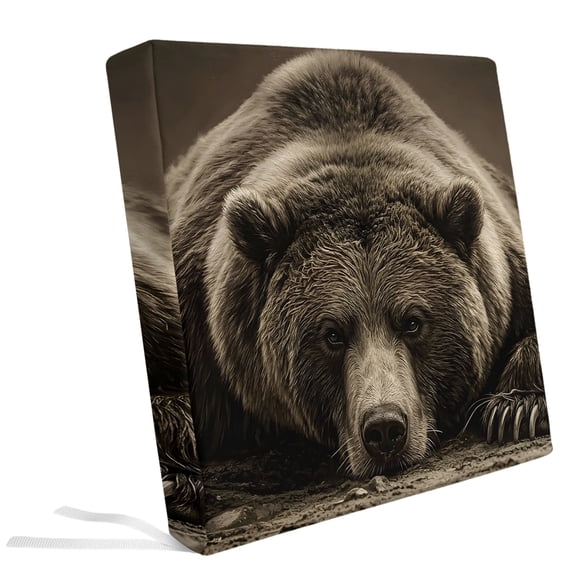 Rustic Brown Grizzly Bear Outdoor Seat Cushion Covers Set of 2 ...
