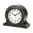 thumbnail image 1 of Rustic Brown Metal Porthole Desk  Table Clock, 1 of 4