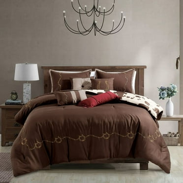 Western Cowhide Print Bedding - Rustic Brown Comforter Set, King Size ...