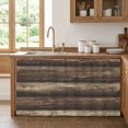 thumbnail image 1 of Rustic Brown Wood Grain Cabinet Curtains 32" W x 55" L, Vintage Farmhouse Striped Industrial Under-Desk Privacy Dust Proof Drape Dishwasher Curtain Sink Skirt for Kitchen Closet Bathroom Laundry, 1 of 9