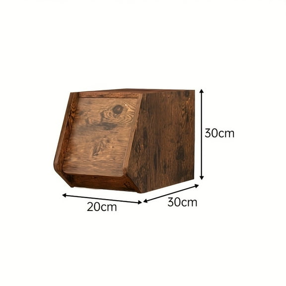 Rustic Brown Wood Nightstand - Farmhouse Side Table for Bedroom & Living Room, Industrial Small Space Design