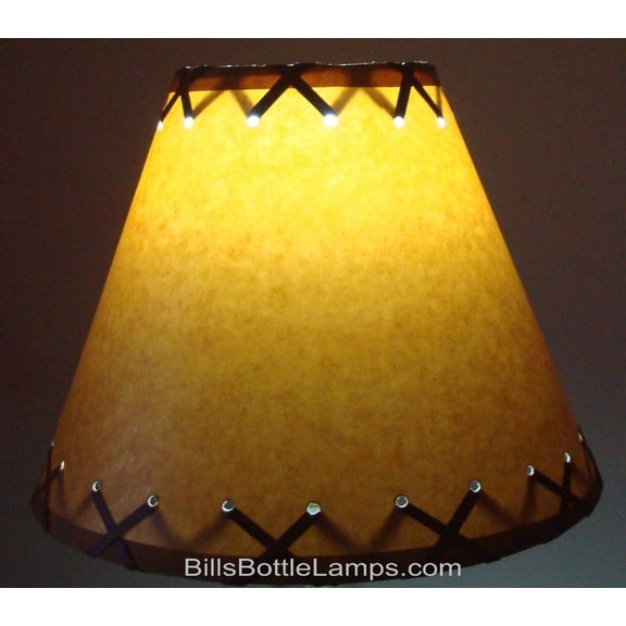 Rustic "Bulb Clip" Laced Kraft Table Desk Light LAMP SHADE Cottage Cabin Decor