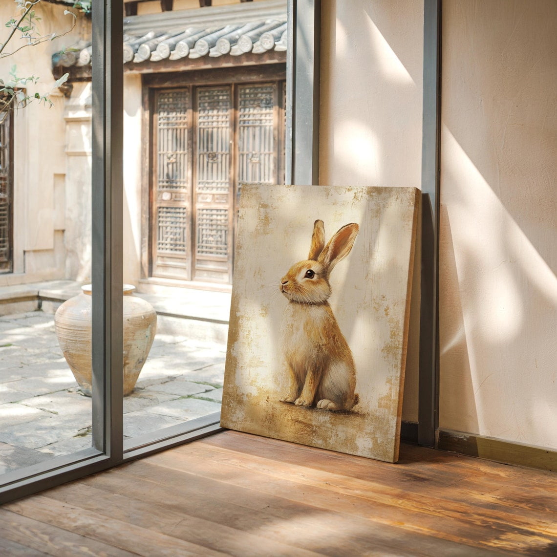 Rustic Bunny Art - Charming Rabbit Wall Decor For Farmhouse, Nursery ...
