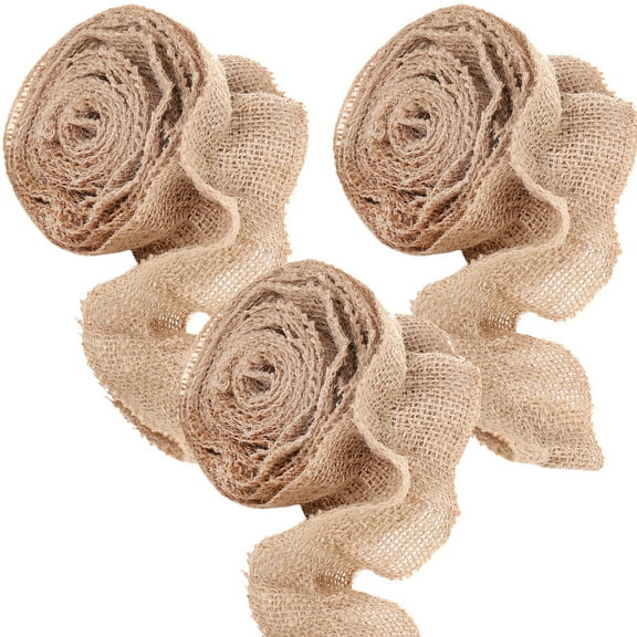 Rustic Burlap Christmas Tree Garland,Bexikou 3 Rolls Burlap Ribbon Garland,Christmas Tree Ribbon for Home Outdoor Christmas Tree Party Craft DIY Decoration,6.56 Feet