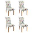 thumbnail image 1 of Rustic Butterfly Bloom Botanical Floral Dining Chair Covers Set of 4 Washable Polyester Stretch Slipcovers Removable Protector for Modern Dining Room, 1 of 7