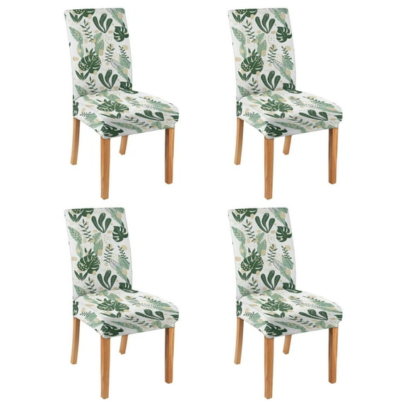 Rustic Butterfly Bloom Botanical Floral Dining Chair Covers Set of 4 Washable Polyester Stretch Slipcovers Removable Protector for Modern Dining Room
