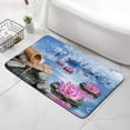 thumbnail image 1 of Rustic Butterfly Flowers Bath Mat Set White Orchid Pink Rose Spring Nature Floral Plant Bathroom Decor Non-slip Rug Toilet Cover, 1 of 5