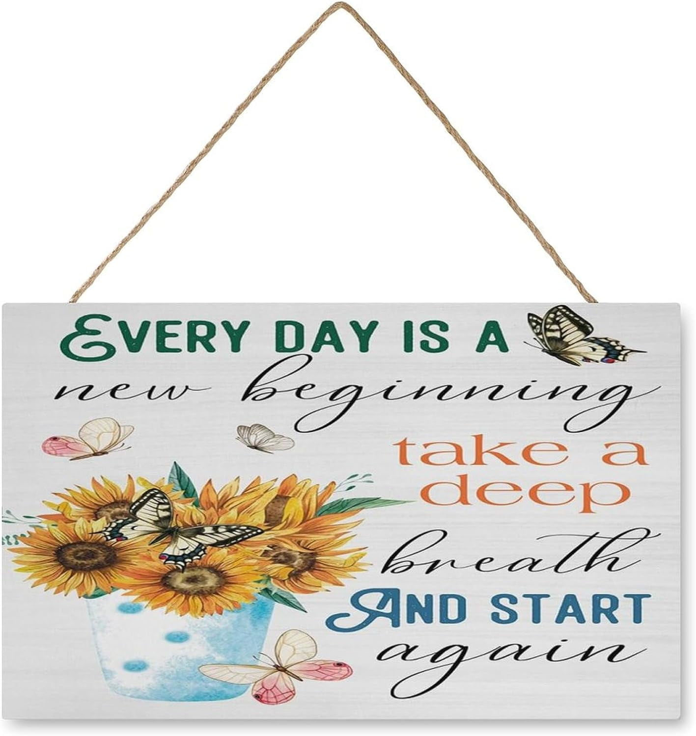 Rustic Butterfly Sunflowers Farmhouse Home Office Wall Decor ...