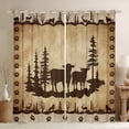 thumbnail image 1 of Rustic Cabin Curtains 2 Panels,(42Wx63L),Kawaii Sheep Farm Animals Darkening Curtains,Retro Farmhouse Window Treatments,Woodland Tree Elk Deer Bear Paw Print Window Curtains Drapes, 1 of 5