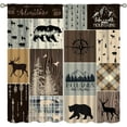 thumbnail image 1 of Rustic Cabin Curtains,Wildlife Curtains for Cabin Country Farmhouse Patchwork Wild Moose Bear Rod Pocket Blackout Window Drapes 21x63in,2 Panel Set, 1 of 6