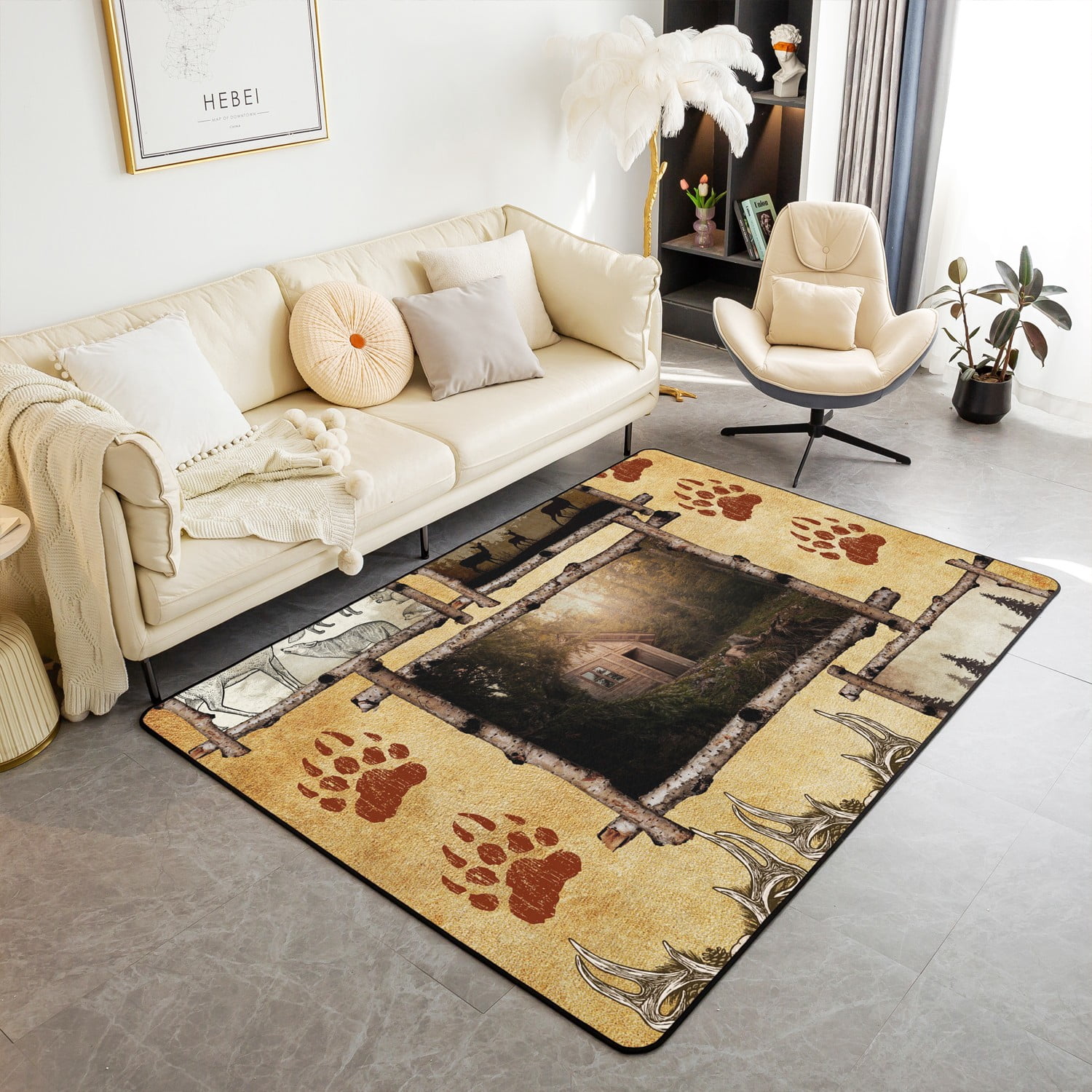 Rustic Frontier Steer Area Rug NCU0NXD1217