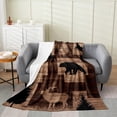 thumbnail image 1 of Rustic Cabin Lodge Flannel Fleece Blanket 40"X50", Hunting Elk Deer Bear Throw Blanket, Farmhouse Old Barn Door Fuzzy Blanket, Wildlife Woodland Adventure Soft Microfiber Plush Bed Blanket, 1 of 4