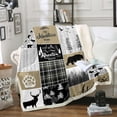 thumbnail image 1 of Rustic Cabin Sherpa Blanket For Men,Farmhouse Country Bear Moose Throw Blanket Queen Size, Forest Vintage Wood Decor Fleece Blanket Hunting Camping Adventure Themed Fuzzy Blanket Bear Decor For Home, 1 of 6
