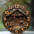 thumbnail image 1 of Rustic Cabin Wooden Wall Clock Home Decor 10-Inch Silent Wooden Wall Clock, Battery Operated (AA Batteries Not Included), Artistic Home Decor, 1 of 7