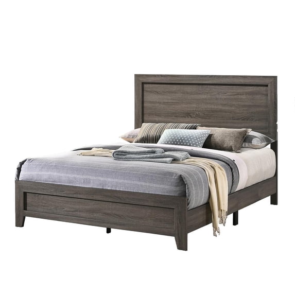 Rustic California King Panel Bed in Gray Wood