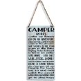 Rustic Camper Rules Camping Wooden Sign - 12 x 8 Inch Farmhouse Decor ...