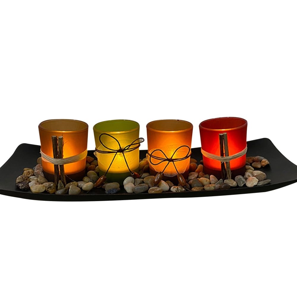 Rustic Candle Holders Country Decor Paint Finish Distressed White Style