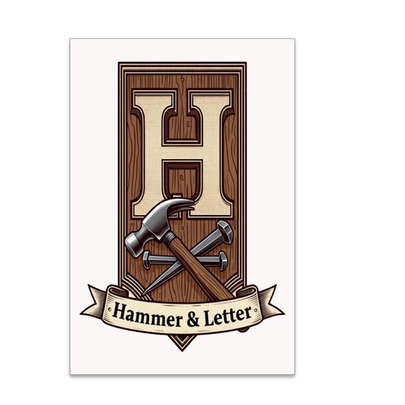 Rustic Carpenter Monogram Art Print - Woodworker Decor - 13x19 Poster Print