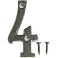thumbnail image 1 of Rustic Cast Iron Address House Number Lettering 3 x 1.5 Inch (Number 4) Mounting Hardware Included 1pc, 1 of 8