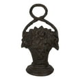 thumbnail image 1 of Rustic Cast Iron Flowers In Basket Vase Decorative Door Stopper Or Wall Decor, 1 of 10