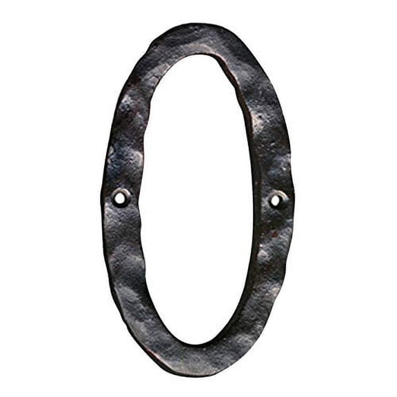 Rustic Cast Iron House Address Number, Decorative Mailbox Number, Maximum Rust Protection, #0, 5.5 inches, Black, JS-RUSTICNUMBER-0