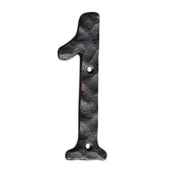 Rustic Cast Iron House Address Number, Decorative Mailbox Number, Maximum Rust Protection, #1, 5.5 inches, Black, JS-RUSTICNUMBER-1