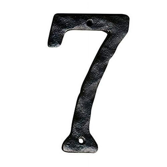 Rustic Cast Iron House Address Number, Decorative Mailbox Number, Maximum Rust Protection, #7, 5.5 inches, Black, JS-RUSTICNUMBER-7