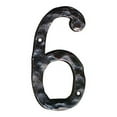 thumbnail image 1 of Rustic Cast Iron House Address Number, Mailbox Number, Maximum Rust Protection, 4 Inch, Black, #6, JS-RN4-6, 1 of 5