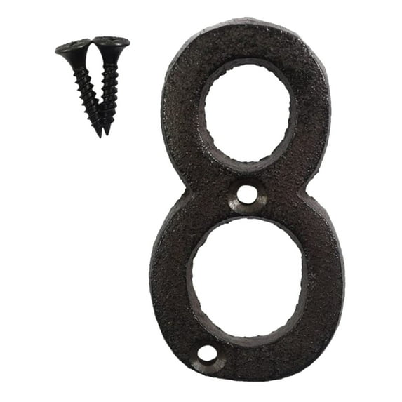 Rustic Cast Iron House Numbers Wrought Iron Decorative Digits DIY Metal Address Signs Vintage Farmhouse Wall Art For Garden Home Mailbox Garage Cafe Bar 2.95x1.57in
