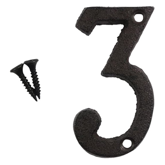 Rustic Cast Iron House Numbers Wrought Iron Decorative Digits DIY Metal Address Signs Vintage Farmhouse Wall Art For Garden Home Mailbox Garage Cafe Bar 2.95x1.57in