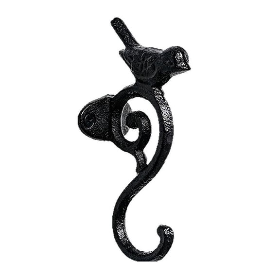 Rustic Cast Iron Wall Hook, Decorative Bird & Scroll Hanger for Coats, Keys & Hats, Vintage Farmhouse Style Hook for Entryway, Kitchen & Bedroom