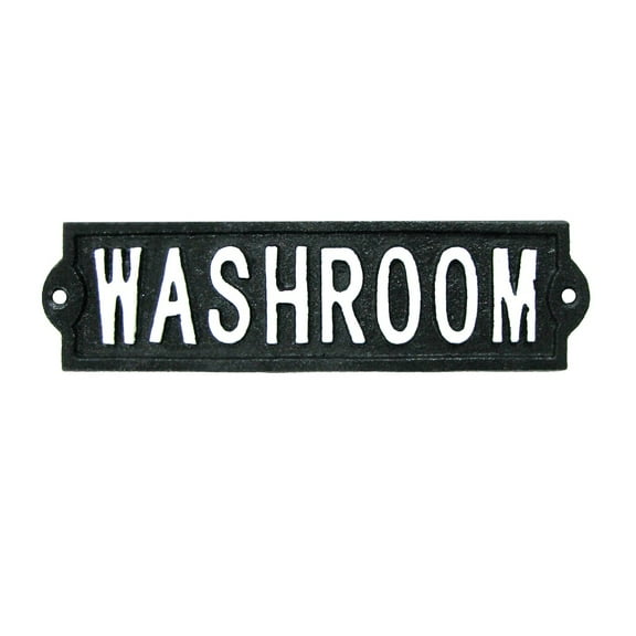 Rustic Cast Iron Washroom Bathroom Sign Vintage Bar Pub Business Wall Decor Plaque