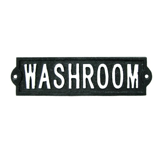Rustic Cast Iron Washroom Bathroom Sign Vintage Bar Pub Business Wall Decor Plaque