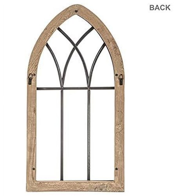 Rustic Cathedral Arch Wood Wall Decor Decorative Farmhouse Faux Window Frame Traditional